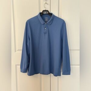 L.L. Bean Shirt Men's Long Sleeve Polo Traditional Fit Collared Blue 3XL
